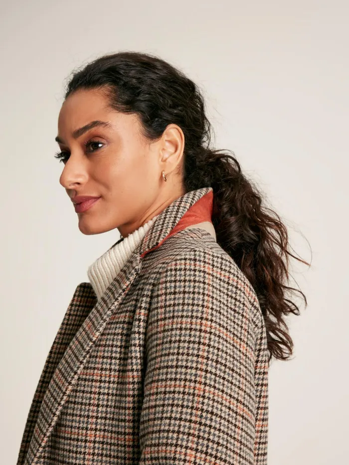 Joules Coats and Jackets Check Wool Blend Coat 8211 Women