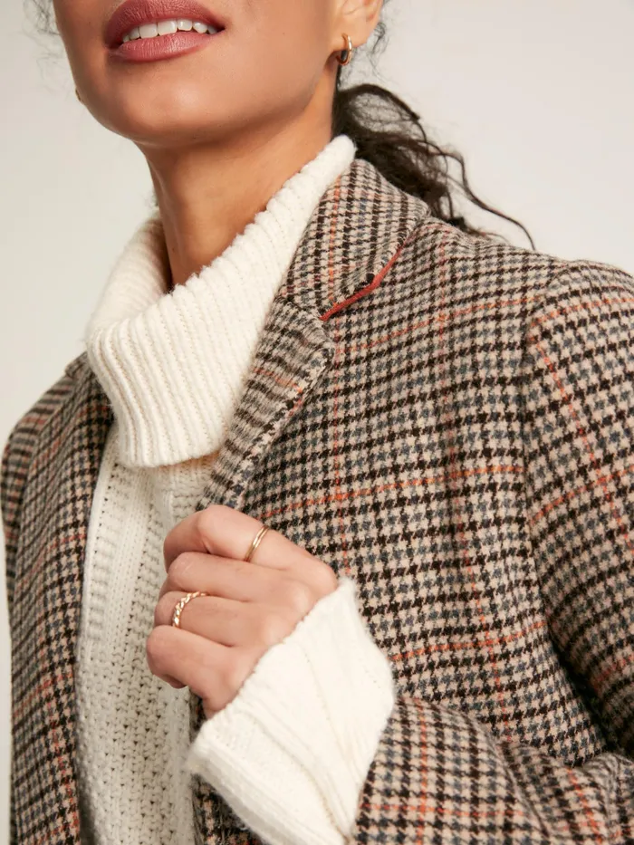 Joules Coats and Jackets Check Wool Blend Coat 8211 Women