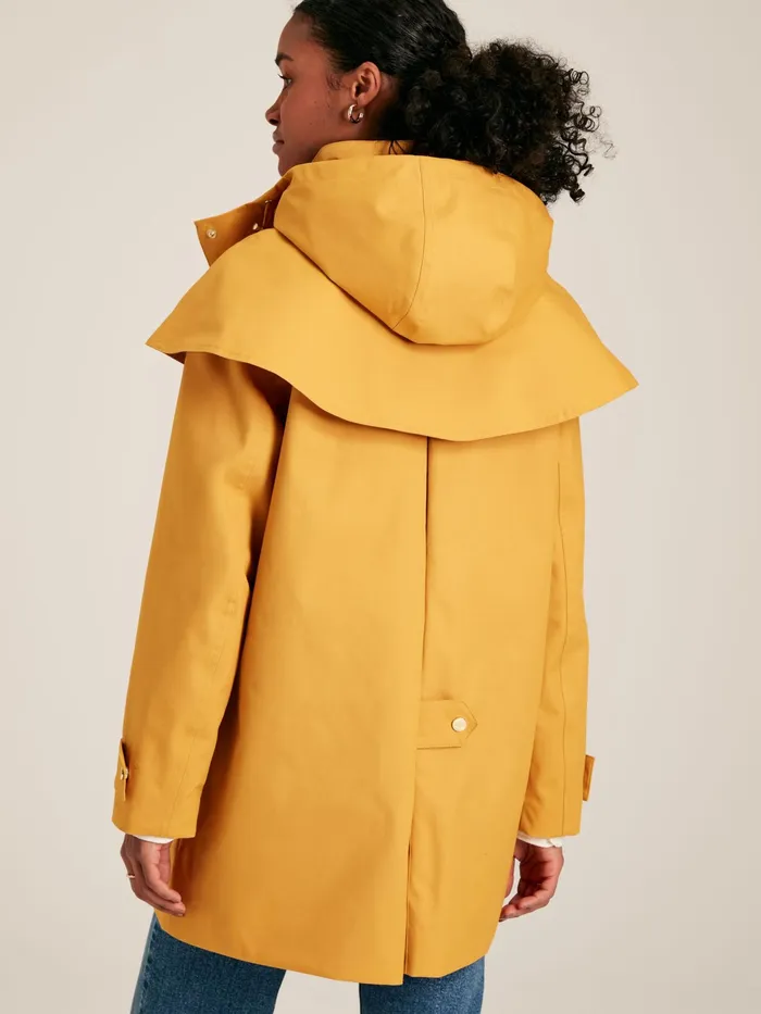 Joules Coats and Jackets Yellow Waterproof Hooded Raincoat With Cape 8211 Women