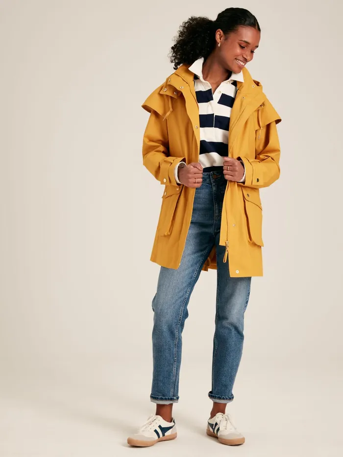 Joules Coats and Jackets Yellow Waterproof Hooded Raincoat With Cape 8211 Women