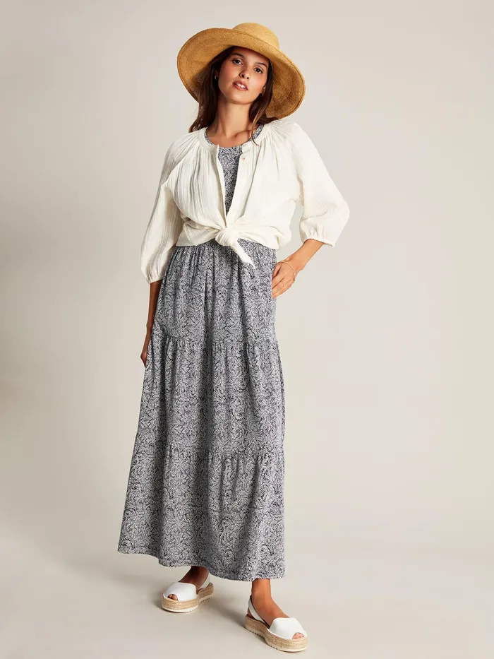Joules Dresses Blue Jersey Tiered Dress 8211 Women