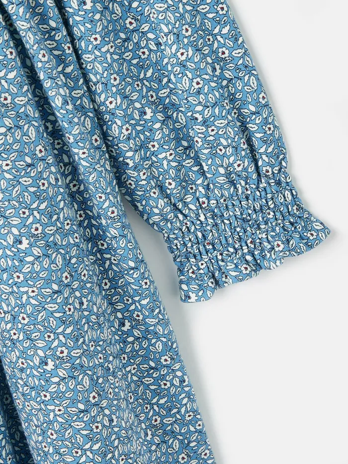 Joules Dresses Blue Shirred Printed Dress 8211 Girls