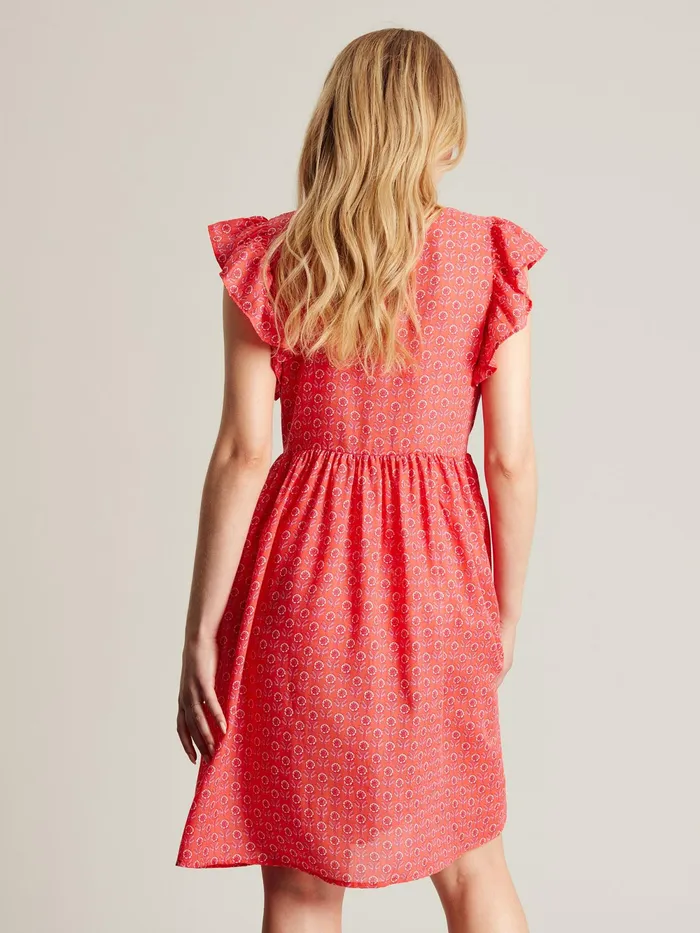 Joules Dresses Pink Faith Frill Short Dress 8211 Women