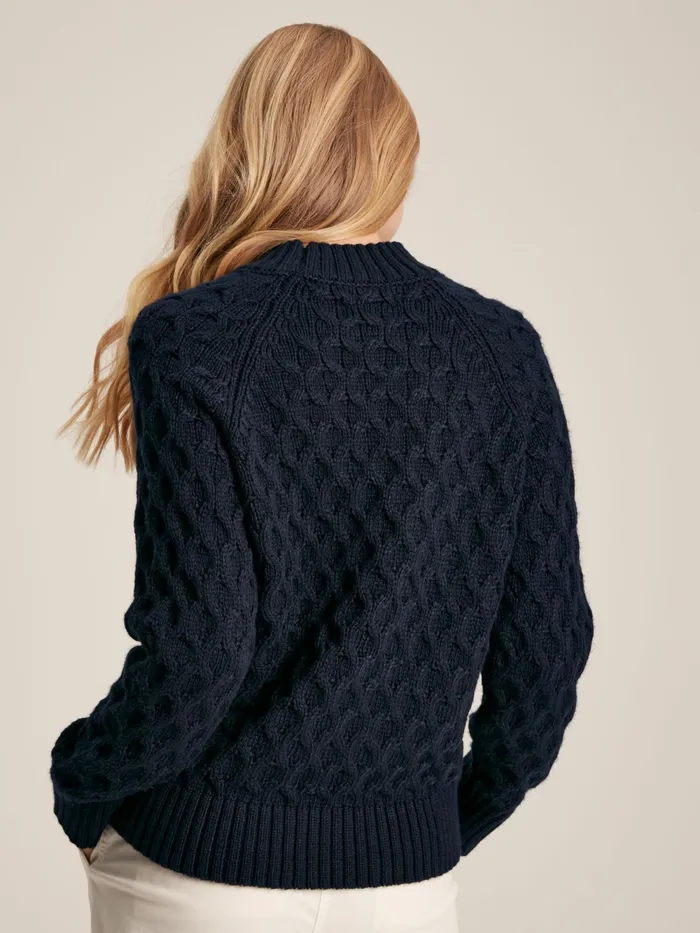Joules Knitwear Navy Honeycomb Stitch Jumper 8211 Women