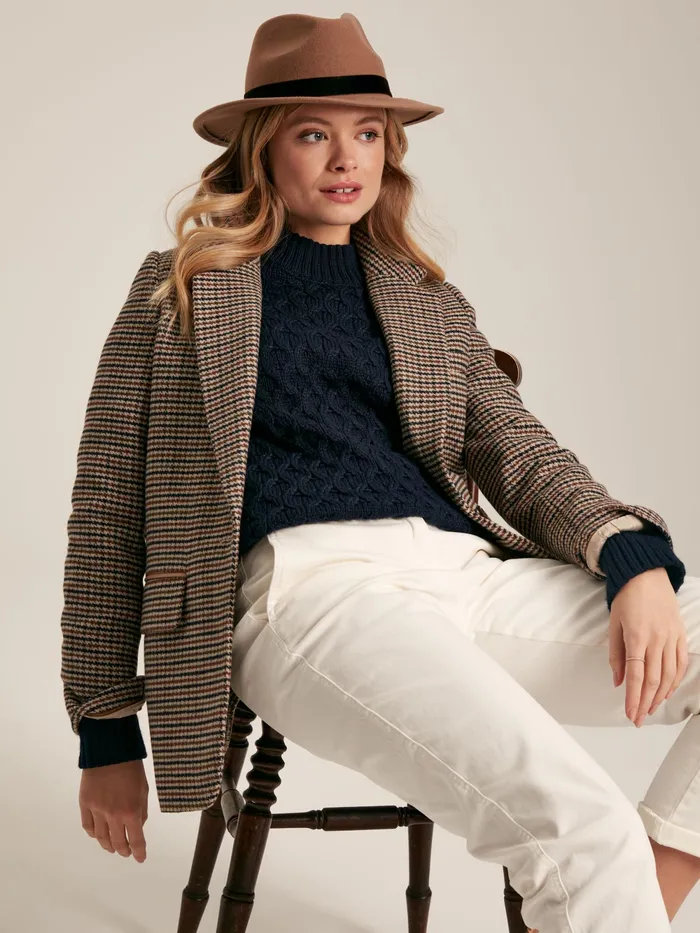 Joules Knitwear Navy Honeycomb Stitch Jumper 8211 Women