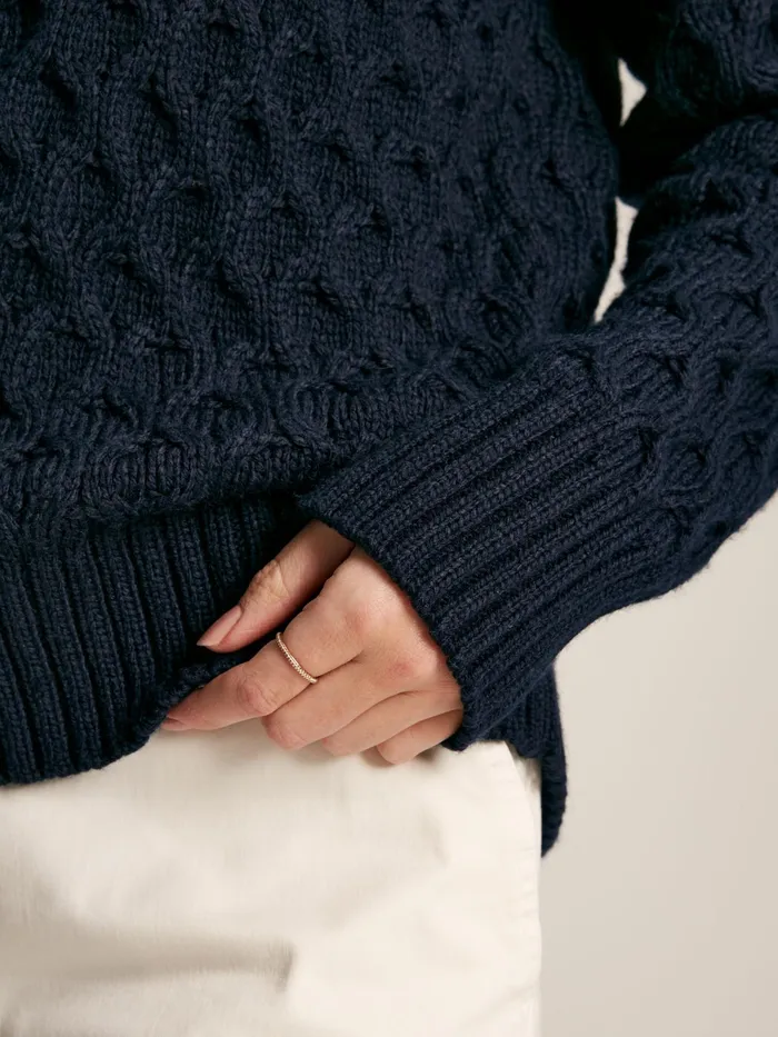 Joules Knitwear Navy Honeycomb Stitch Jumper 8211 Women