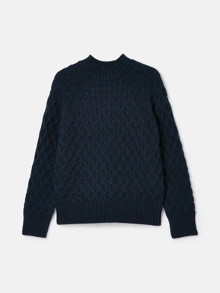 Joules Knitwear Navy Honeycomb Stitch Jumper 8211 Women