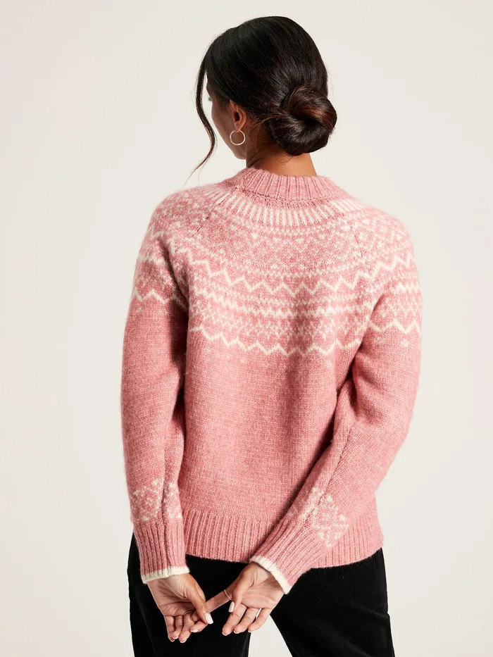 Joules Knitwear Pink Fair Isle Jumper 8211 Women