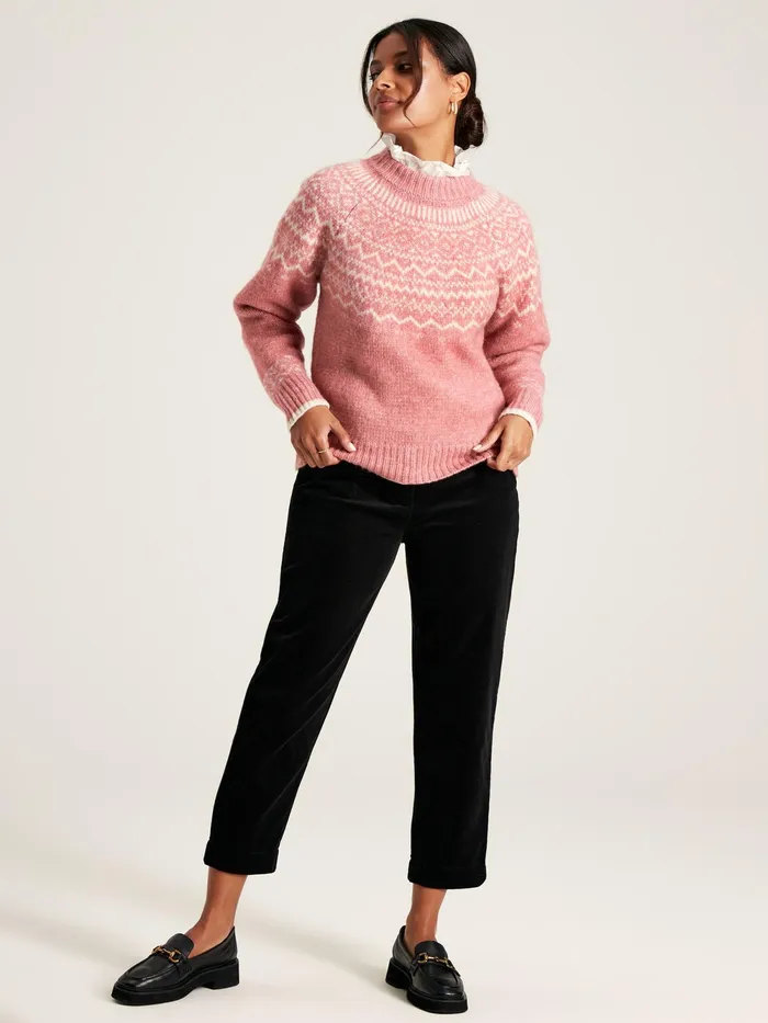 Joules Knitwear Pink Fair Isle Jumper 8211 Women