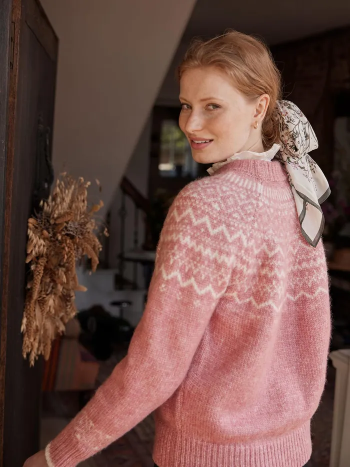 Joules Knitwear Pink Fair Isle Jumper 8211 Women