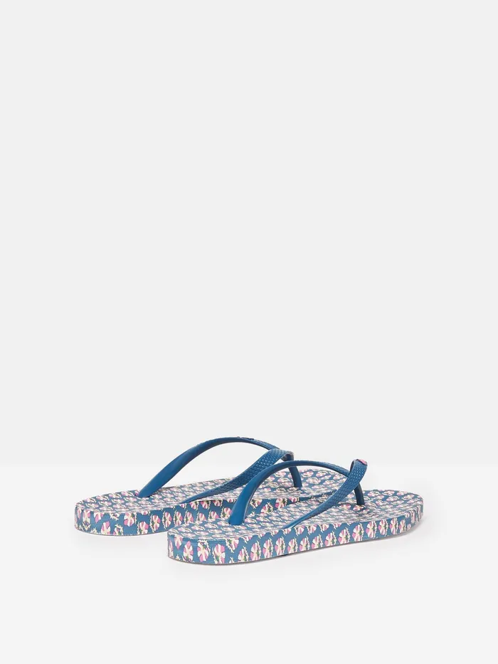 Joules Sandals Blue Floral Printed Flip Flops 8211 Women