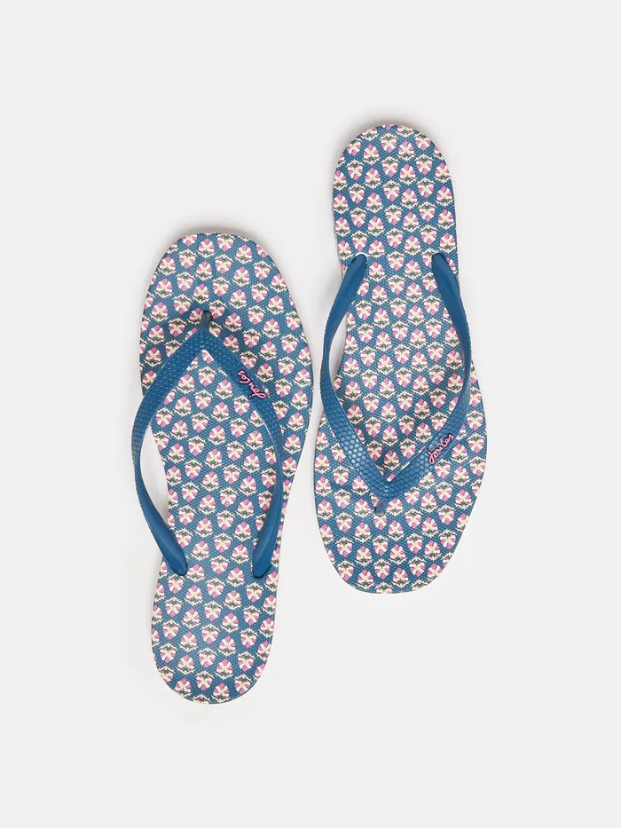 Joules Sandals Blue Floral Printed Flip Flops 8211 Women