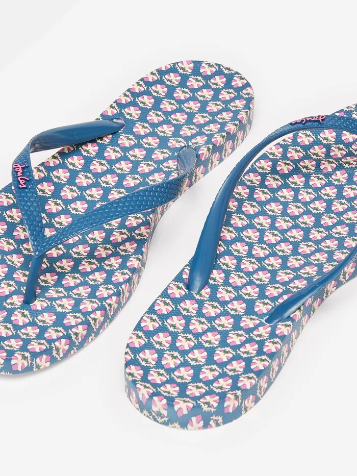 Joules Sandals Blue Floral Printed Flip Flops 8211 Women