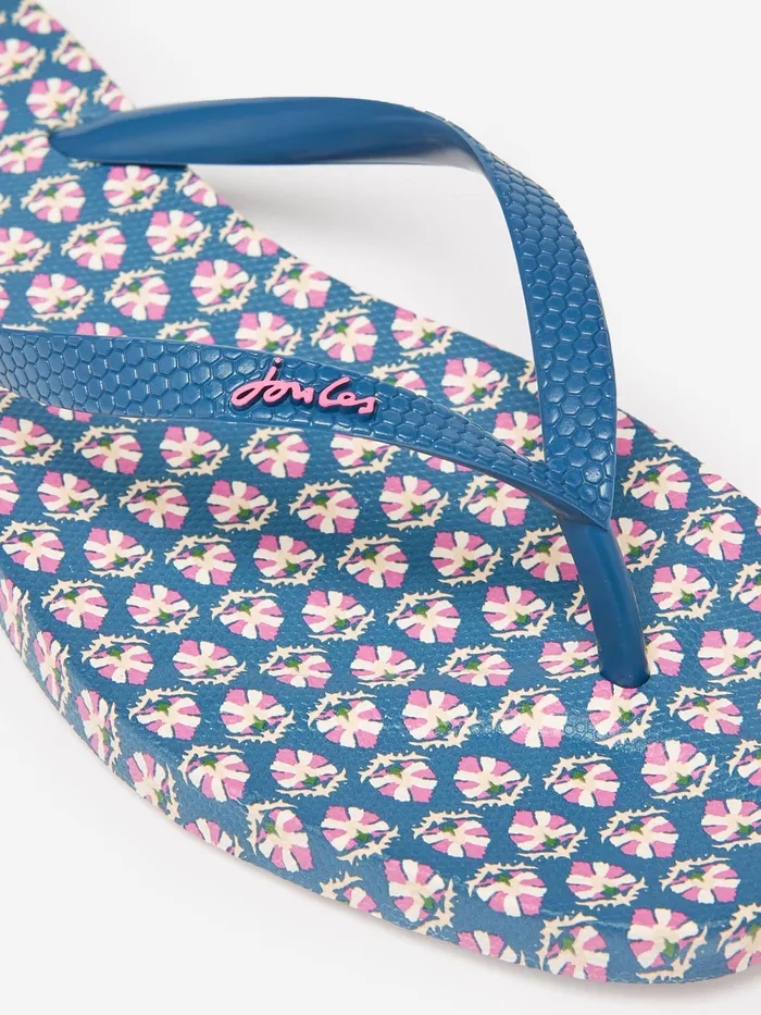 Joules Sandals Blue Floral Printed Flip Flops 8211 Women