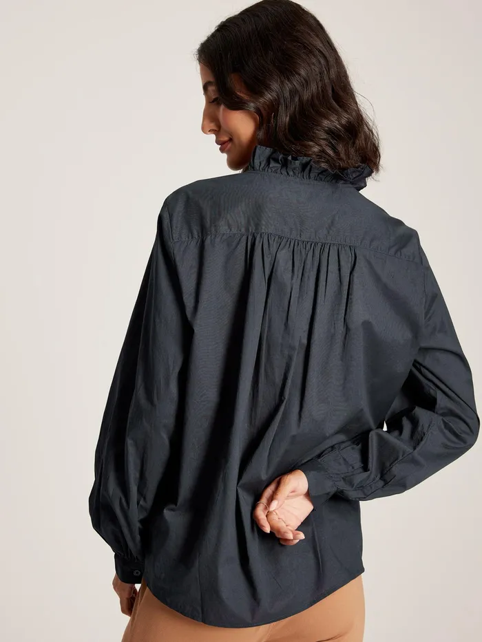Joules Shirts and Blouses Navy Cotton Ruffle Blouse 8211 Women