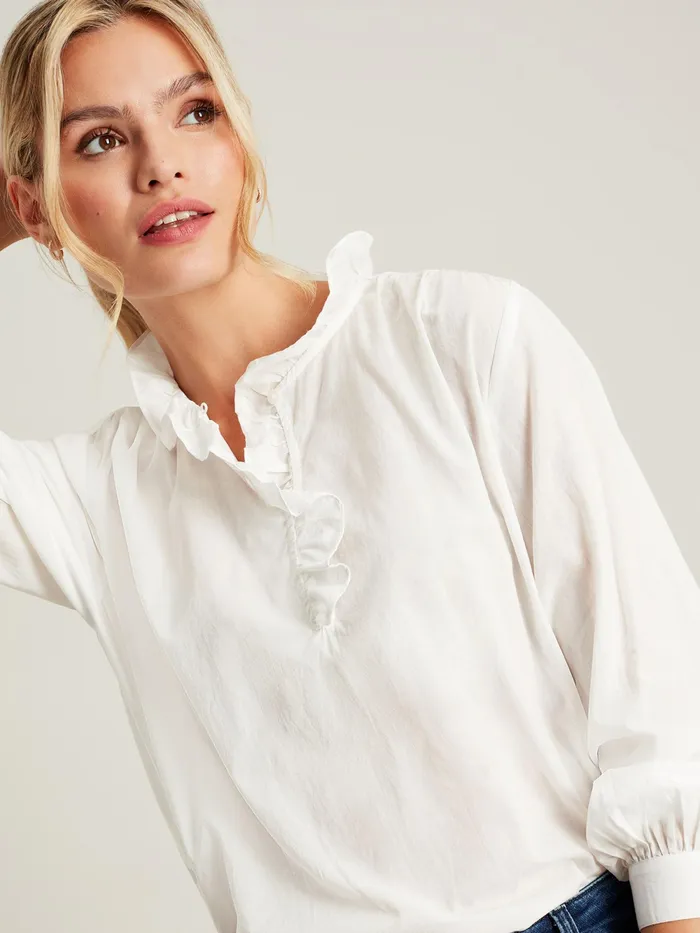 Joules Shirts and Blouses White Frill Blouse 8211 Women