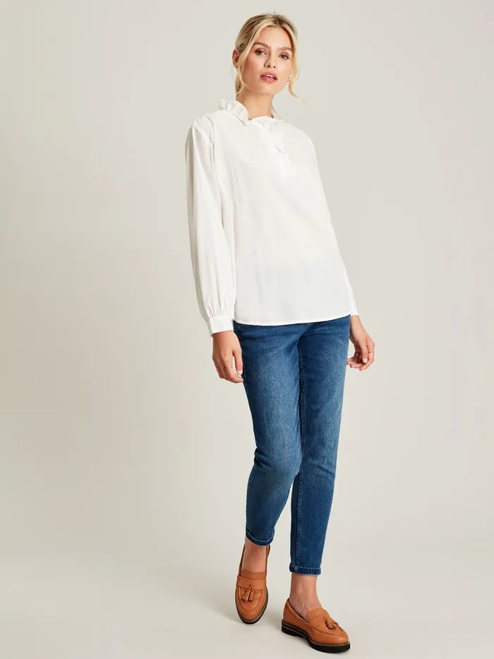 Joules Shirts and Blouses White Frill Blouse 8211 Women