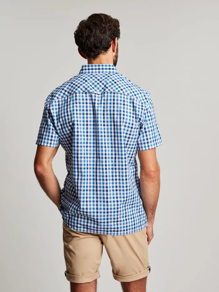Joules Shirts Blue Short Sleeve Classic Fit Shirt 8211 Men