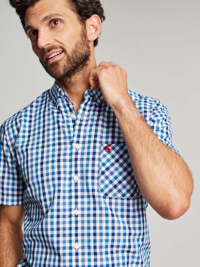Joules Shirts Blue Short Sleeve Classic Fit Shirt 8211 Men