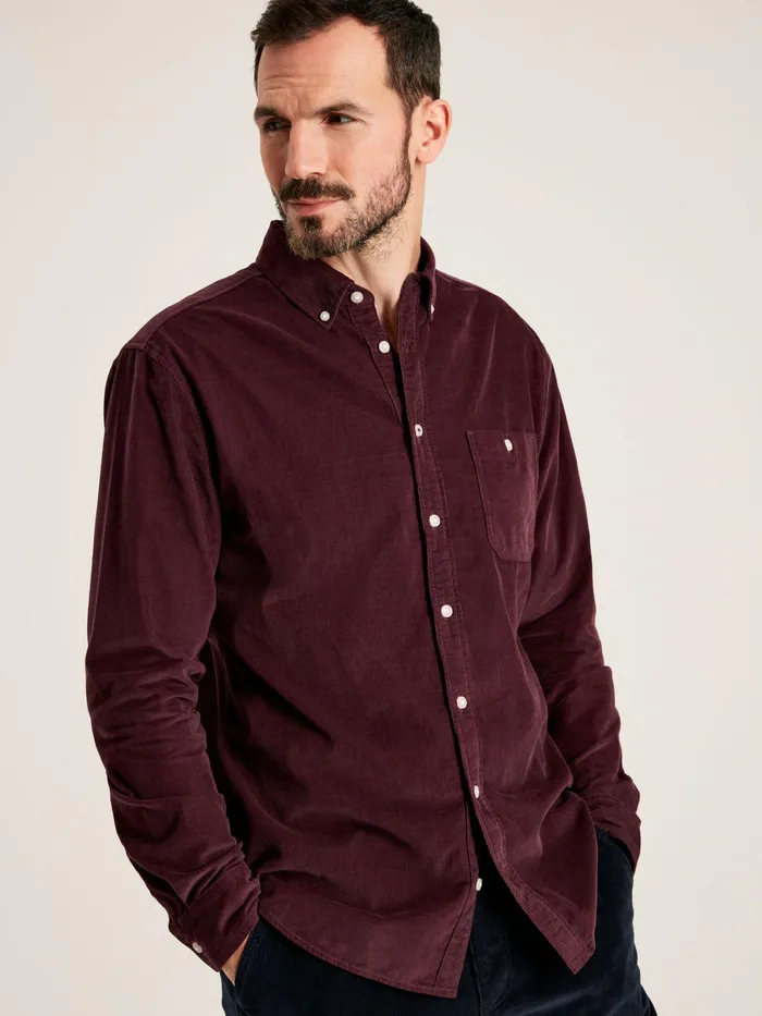 Joules Shirts Burgundy Corduroy Shirt 8211 Men