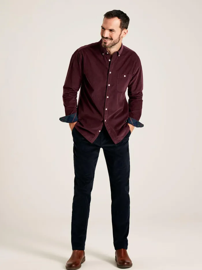 Joules Shirts Burgundy Corduroy Shirt 8211 Men