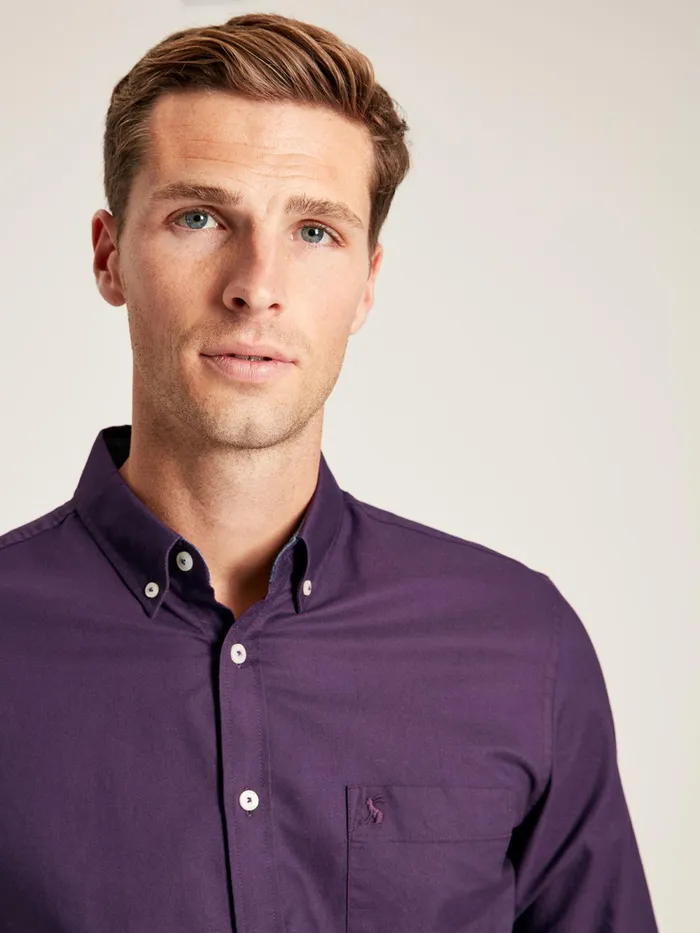 Joules Shirts Purple Long Sleeve Shirt 8211 Men