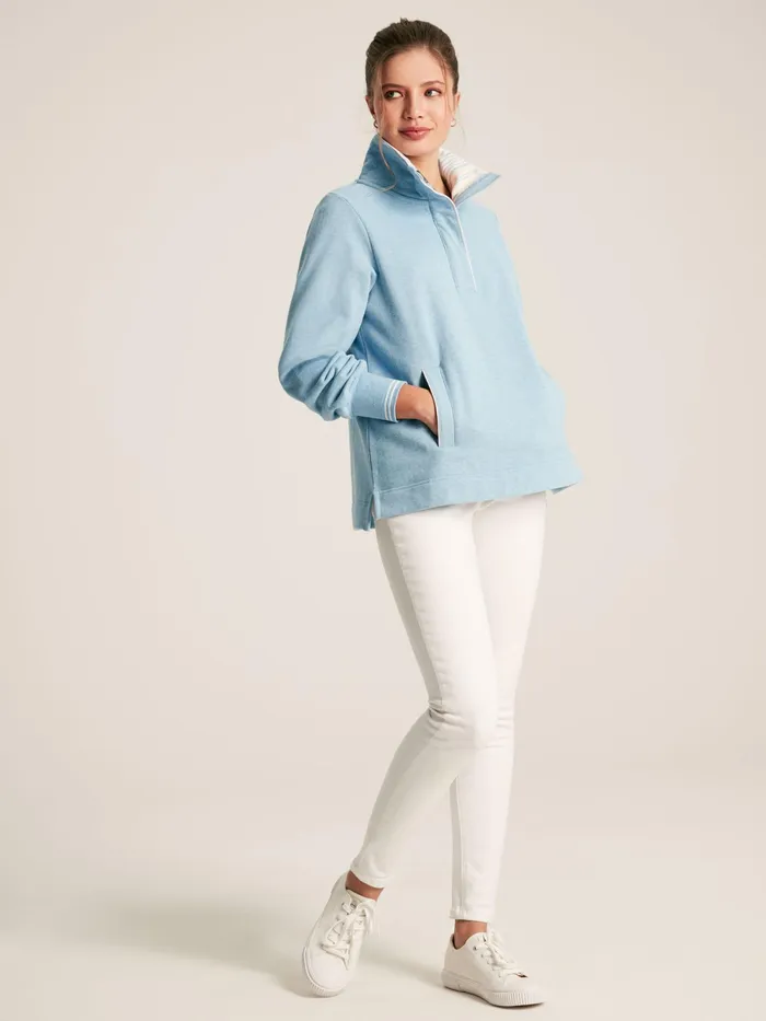 Joules Sweatshirts and Hoodies Blue Quarter Zip Funnel Neck Sweatshirt 8211 Women