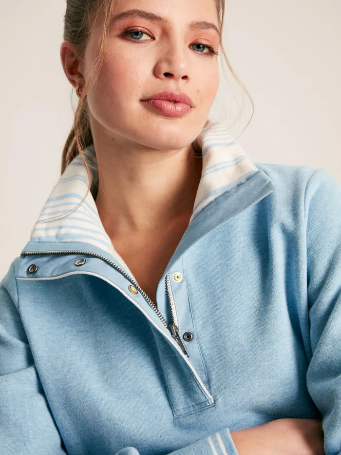Joules Sweatshirts and Hoodies Blue Quarter Zip Funnel Neck Sweatshirt 8211 Women