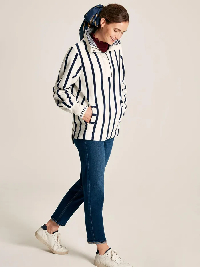 Joules Sweatshirts and Hoodies CreamNavy Quarter Zip Funnel Neck Sweatshirt 8211 Women