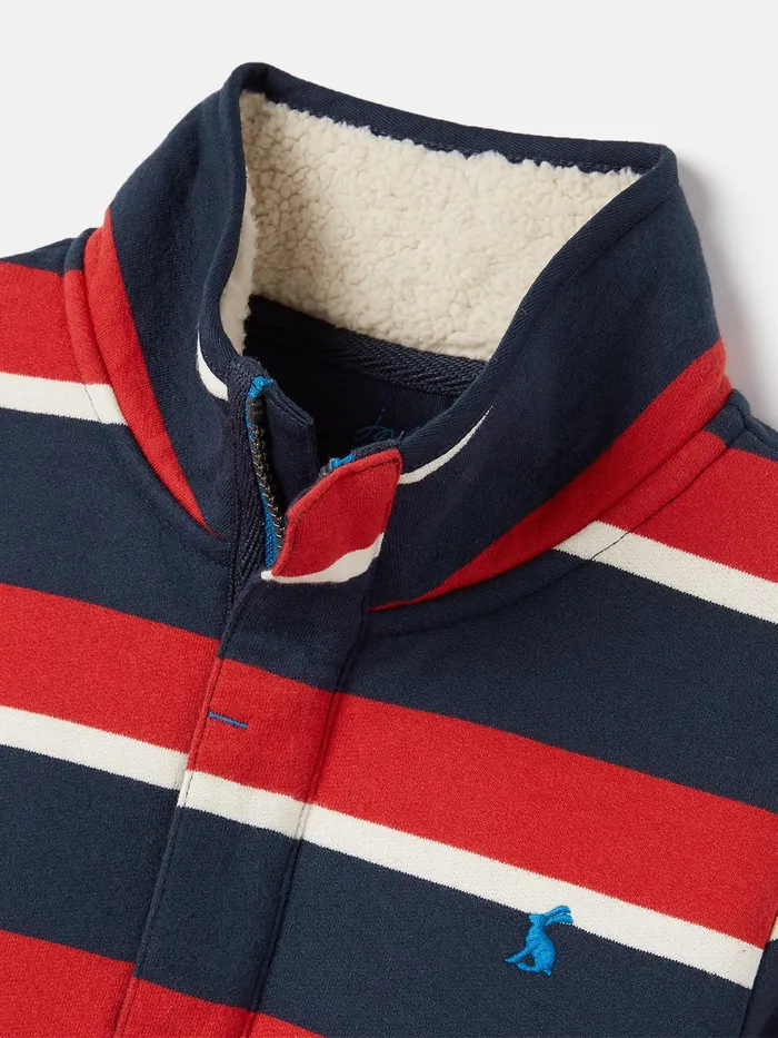 Joules Sweatshirts and Hoodies RedNavy Quarter Zip Sweatshirt With Fleece Lining 8211 Boys