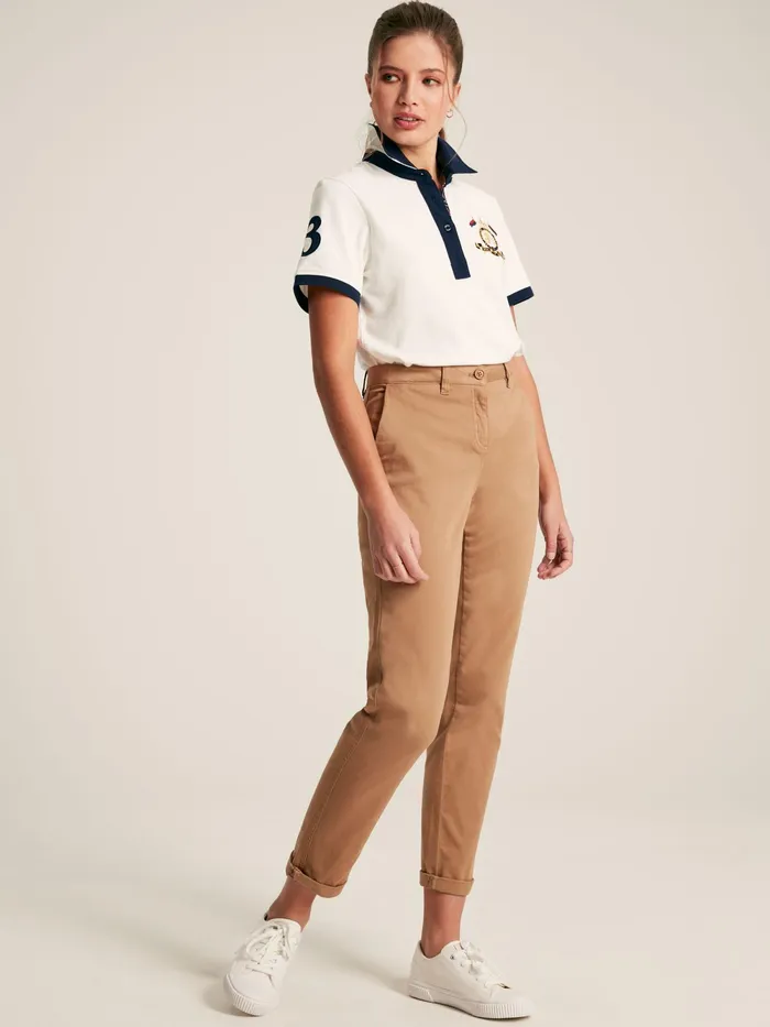 Joules Tops Cream Short Sleeve Cotton Polo Shirt 8211 Women