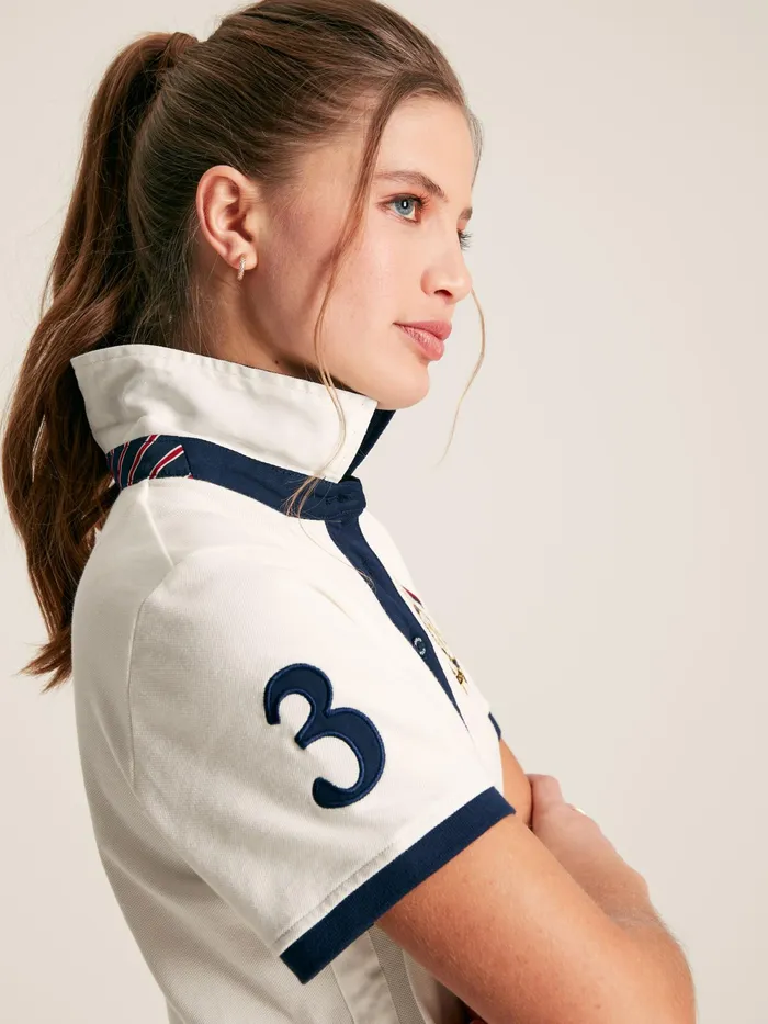 Joules Tops Cream Short Sleeve Cotton Polo Shirt 8211 Women