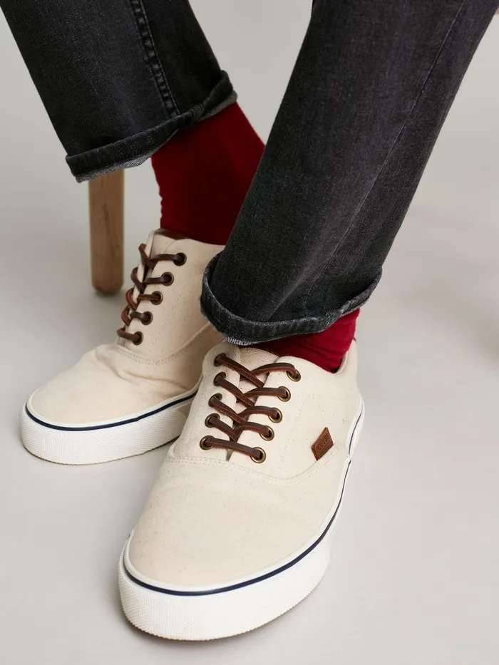 Joules Trainers White Deck Cupsole Canvas Shoes 8211 Men