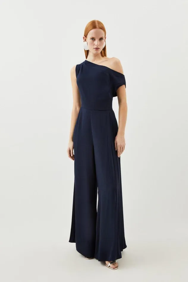 Jumpsuits Women Karen Millen Soft Tailored Off Shoulder Pleat Detail Jumpsuit Navy Jumpsuits Women Karen Millen Soft Tailored Off Shoulder Pleat Detail Jumpsuit Navy