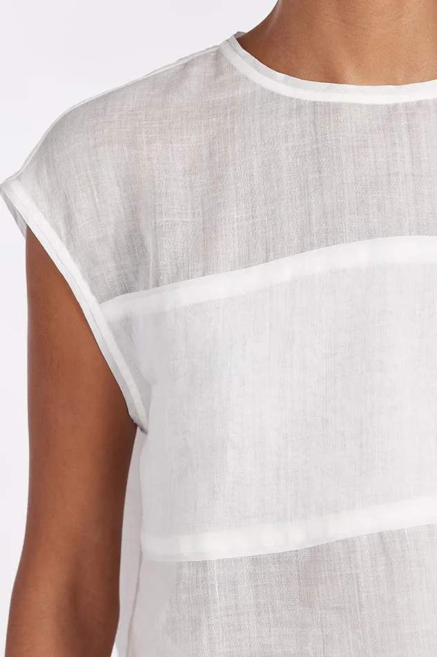 KAI WHITE RAMIE PANELLED TOP Women DISSH White Tops