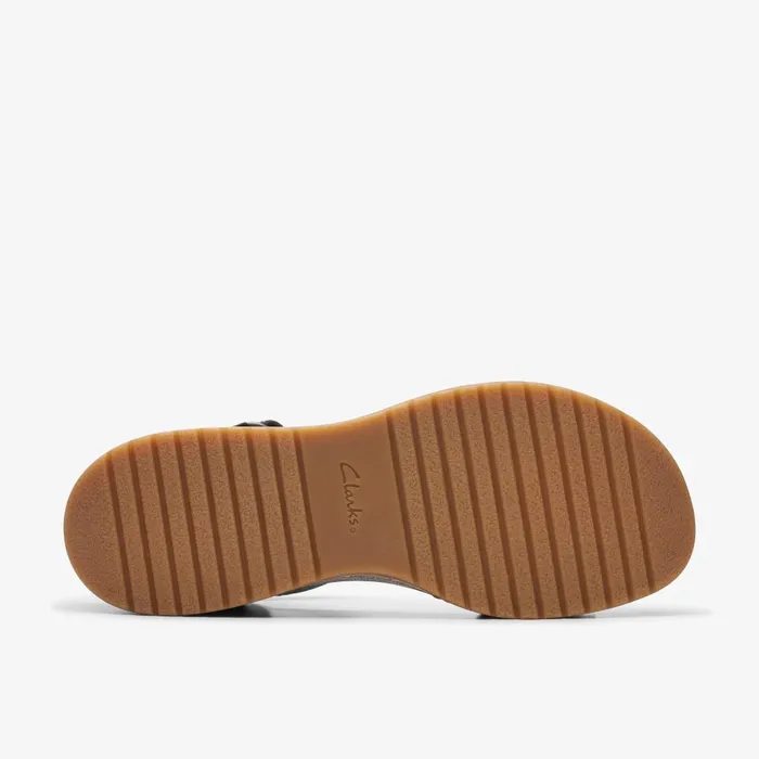 Kassanda Lily Black Leather Women Clarks Sandals and Flip Flops