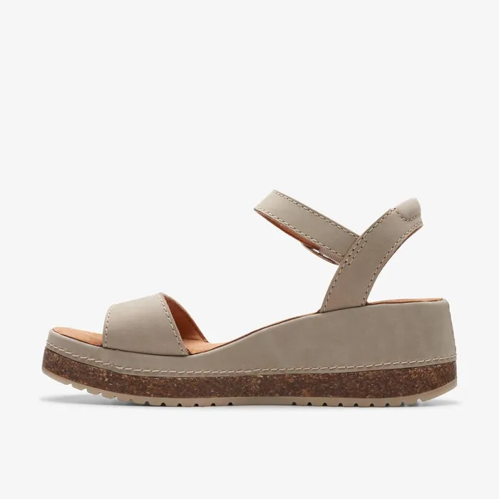 Kassanda Lily Stone Nubuck Women Clarks Sandals and Flip Flops