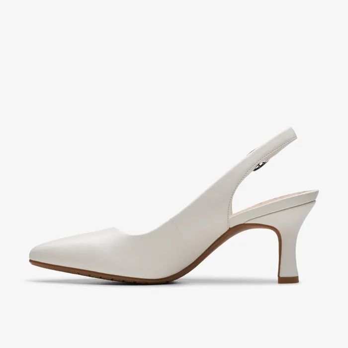 Kataleyna Step Off White Leather Women Clarks Dress Shoes