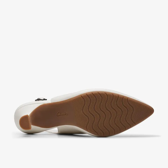 Kataleyna Step Off White Leather Women Clarks Dress Shoes