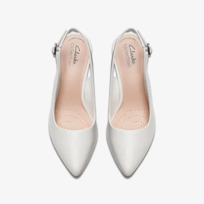 Kataleyna Step Off White Leather Women Clarks Dress Shoes