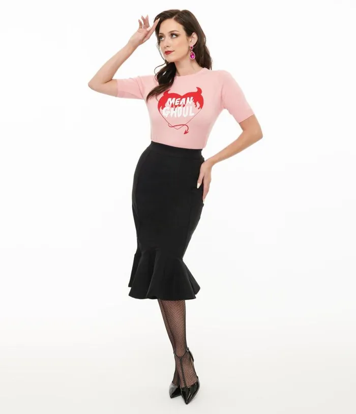 Killstar Black Royal Blast Pencil Skirt Clothing Unique Vintage Skirts