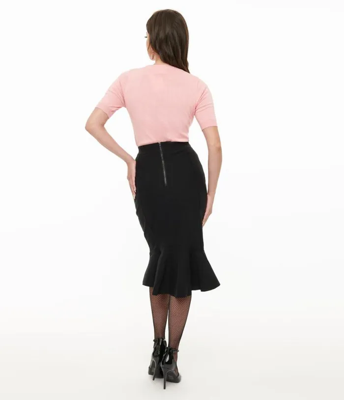 Killstar Black Royal Blast Pencil Skirt Clothing Unique Vintage Skirts