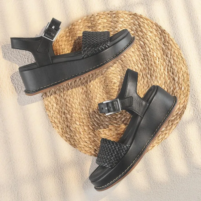 Kimmei Bay Black Women Clarks Wedges