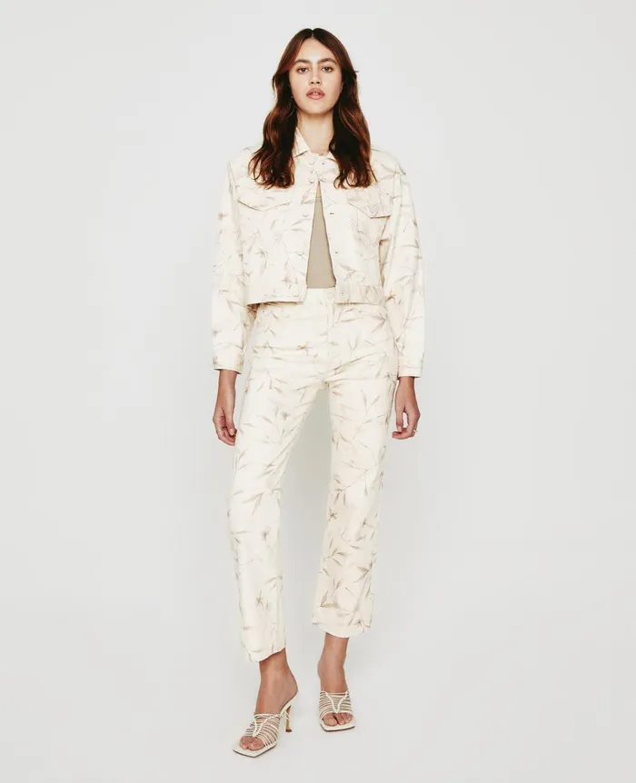 Kinsley Winter Flower Almond Biscotti Women AG Jeans Denim