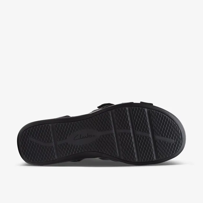 Kitly Go Black Leather Women Clarks Sandals and Flip Flops