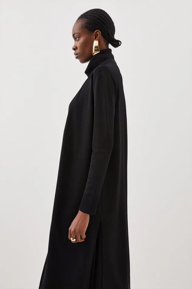 Knitwear Women Karen Millen Premium Drape Knit Edge To Edge Maxi Cardigan Black