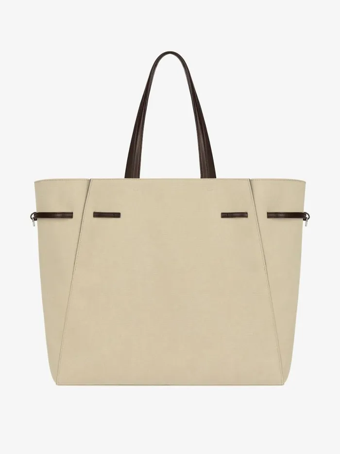 Large Voyou Tote Bag In Canvas Army Beige Women Givenchy Shoulder Bags