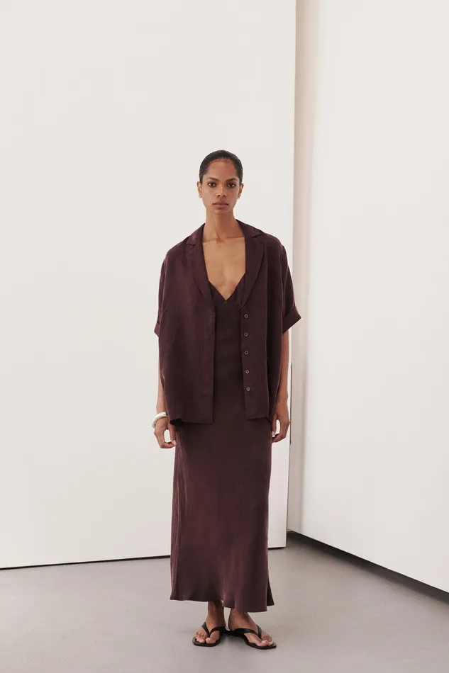 LIAM CURRANT CUPRO SLIP MIDI DRESS Women DISSH Midi Dresses