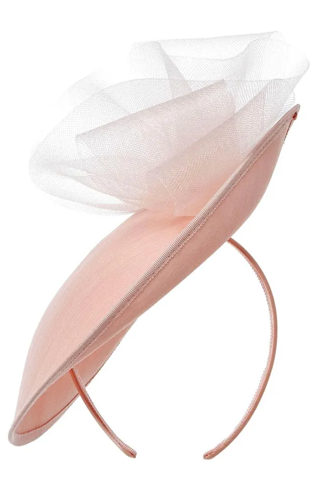 Light Pink Mini Disc Bow Fascinator Women Roman Hats
