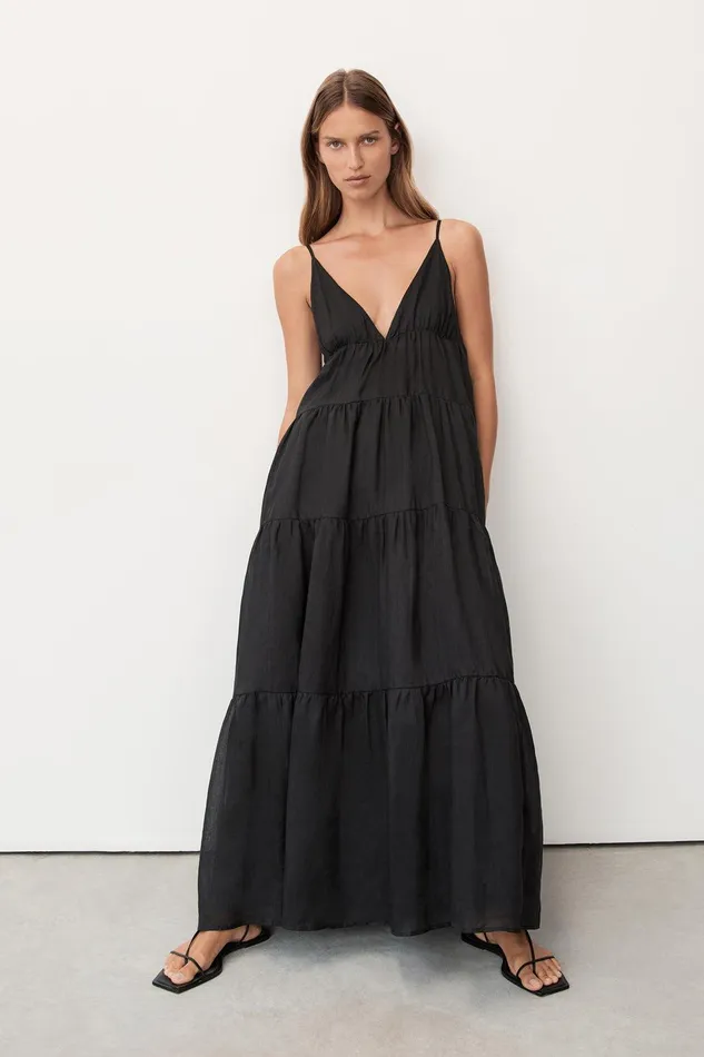 LIZA BLACK RAMIE MIDI DRESS Women DISSH Midi Dresses